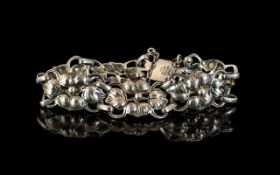 Silver Bracelet by Kalo in floral link design, marked 'Hand Wrought Sterling'. Weight 31 grams.