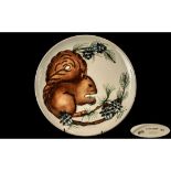 Moorcroft Tubelined Ltd and Numbered Edition Cabinet Plate. No 251 of 300. Squirrel ( Red )