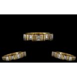 18ct Two Tone Gold Superior and Attractive Diamond Set Dress Ring, Marked 750 to Interior of