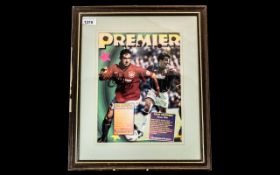 Manchester United Interest - Eric Cantona Signed Picture. Framed, mounted and glazed.