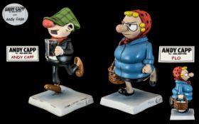 Andy Capp by Reg Smyth Pair of Hand Painted Figures. Comprises 1/ ' Andy Capp ' Acop. Height 4.