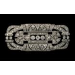 Stunning Art Deco Period 18ct White Gold Diamond Set Brooch in a wonderful quality design of the