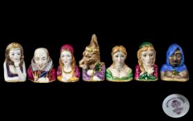 Royal Worcester Shakespeare Collection Candle Snuffers, comprising William Shakespeare,