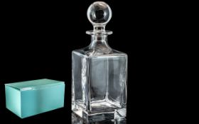 Tiffany & Co. Glass Decanter, with original box and paperwork, height 10".