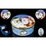 Border Fine Arts - Rare Enamel Trinket Lidded Box In a Ltd and Numbered Edition ' The Snowman '