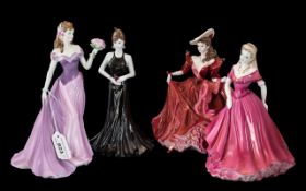 Four Quality Porcelain Lady Figurines, comprising Coalport Ladies of Fashion 'Belinda',