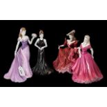 Four Quality Porcelain Lady Figurines, comprising Coalport Ladies of Fashion 'Belinda',