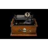 Edison Bell Gem Phonograph with New Model reproducer, within an oak case,