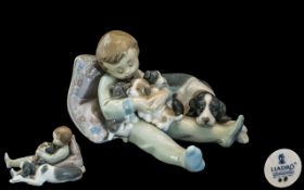 Lladro - Hand Painted Porcelain Figure ' Sweet Dreams ' Model No 1535. Sculpture Antonio Ramos.