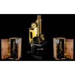 Bausch & Lomb Optical Company Rochester - New York ' Microscope ' Brass and Black Monocular with