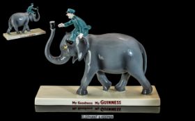 Coalport - Hand Painted Ltd and Numbered Edition Advertising Guiness Figure ' Zoo Keeper - RIding a