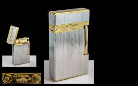 S.J.Dupont Park - Stylish Deluxe Silver and Gold Tone Gentleman's Lighter. Ref No 4FK12J8. 2.