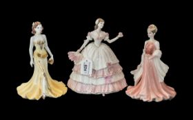 Three Quality Porcelain Lady Figurines, comprising Coalport Heirloom Figure 'Olivia',