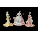 Three Quality Porcelain Lady Figurines, comprising Coalport Heirloom Figure 'Olivia',