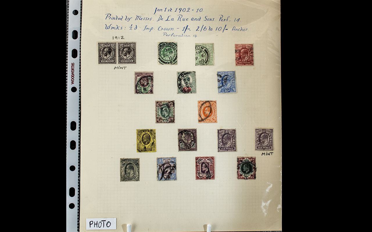 Stamps Interest GB Collection on hagner and leaves from 1840 1d black with 4 margin up to 1934 sea - Image 3 of 4