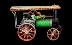 Mamod Steam Tractor Engine Tin Plate Toy, 10" long x 7" high.