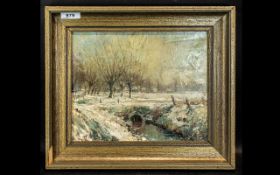 Edward Seago Norfolk Landscape Oil on Canvas, measures 9" x 11", framed in wood.
