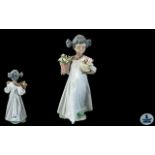 Lladro Hand Painted Porcelain Figure 'Spring Flowers', model no.