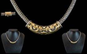 A Superb 18ct Gold and Silver Necklace o