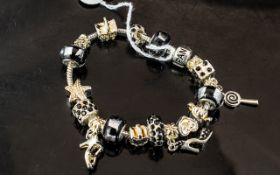 Pandora Style Charm Bracelet, in a Pando