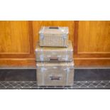 Set of Three Matching Vintage Suitcases,