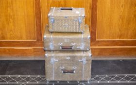 Set of Three Matching Vintage Suitcases,