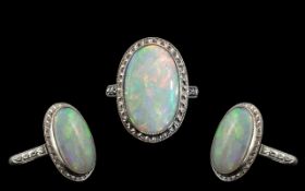 Antique Platinum Superb Opal Set Dress R