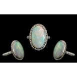 Antique Platinum Superb Opal Set Dress R