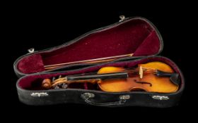 Miniature Novelty Violin with case and b