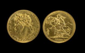 George IV 22ct Gold Full Sovereign - Dat