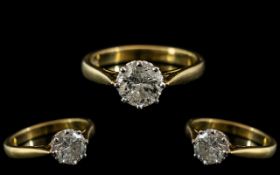 18ct Gold Diamond Ring, 1.16 ct single s