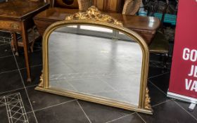 Large Over Mantle Mirror in Rococo Gilt