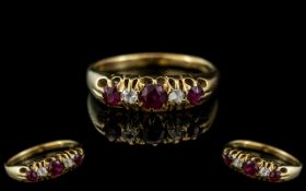 Antique Period 18ct Gold Ruby and Diamon