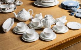 Collection of Coalport White 'Countryware', comprising a Tea Pot, milk jug, hot water jug, 6 cups,