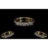 Ladies 9ct Gold Attractive Illusion Set 5 Stone Diamond Ring. Full Hallmark to Interior of Shank.