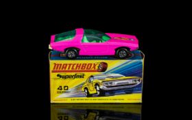 Matchbox Superb fast No 40 ' Guilds man 1 ' Diecast Model Car, Pink Colour way. Lesney Product.