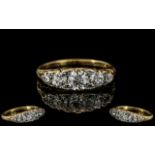 18ct Gold - Stunning Quality 5 Stone Diamond Set Ring, Gallery Setting.