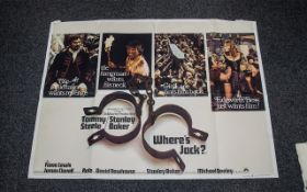 Original Colour Movie Poster Tommy Steele, Stanley Baker Where's Jack. Measures 100 by 80 cms.