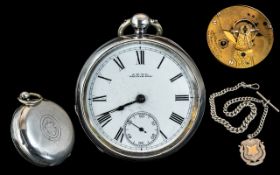 American Watch Company Waltham - Large and Heavy Sterling Silver Pocket Watch,