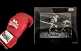 Boxing Interest - Signed Jake La Motta Boxing Photograph, framed, with certificate of authenticity,