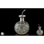 Edwardian Period 1902 - 1910 Ladies Silver Topped Cut Glass Atomizer.