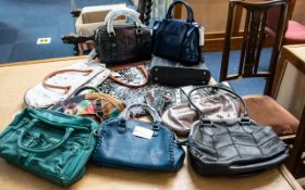 Quantity of Ladies New Fashion Handbags & Shoppers, comprising real leather green handbag,