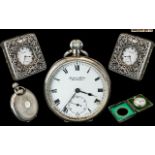 Edwardian Period 1902 - 1910 Sterling Silver Travellers Pocket Watch Display Holder with Splat of
