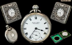 Edwardian Period 1902 - 1910 Sterling Silver Travellers Pocket Watch Display Holder with Splat of