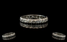 18ct White Gold Diamond Full Eternity Ring stamped 18ct.