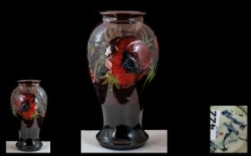 Moorcroft - Flambe Lustre Vase, Signed to Base by William Moorcroft, ' Anemone ' Design. c.1930's.