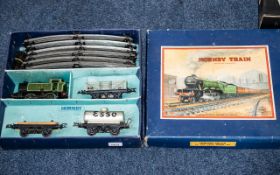 Hornby Train Set, No. 201 Tank Goods Set, clockwork, Gauge 0, in original box, appears complete.