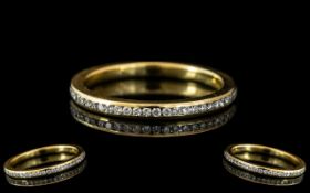 An 18ct Diamond Full Eternity Ring Channel Set With Round Cut Diamonds. Fully Hallmarked.