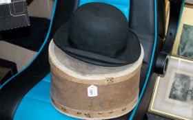 Victorian Folding Top Hat, made by Henry Heath, in black silk, with original box,