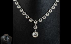 Antique Period Rock Crystal Necklace, in original fitted box from Winstanley & Son of Wigan.